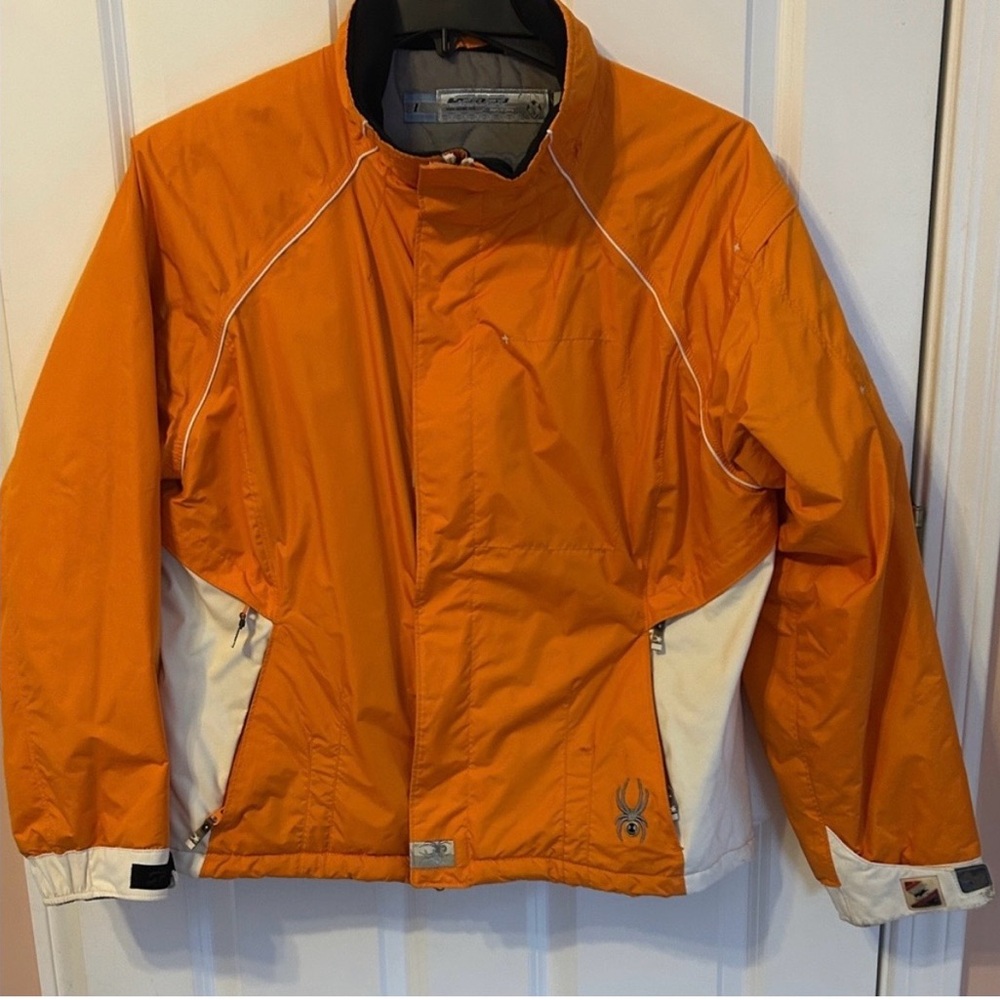 Spyder Men's Vibrant Orange and White Ski Jacket